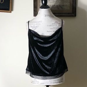 Anthropologie Black Velvet Spaghetti Strap Top SzM